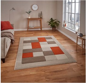 Matrix bézs-narancssárga szőnyeg, 60 x 120 cm - Think Rugs