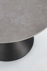 Fekete kerek dohányzóasztal márvány dekoros asztallappal ø 70 cm Joona – Bizzotto