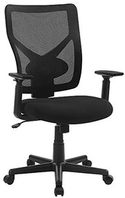 Irodai ergonomikus szék, állítható deréktámasszal és kartámasszal, fekete