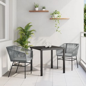 2 darab Szürke PE Rattan Közepes Tartós Kültéri Szék