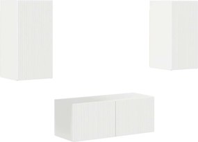 vidaXL TV szekrény garnitúra 6 pcs Magas Fényű Fehér Faanyag