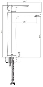 Cersanit S951-360 - Mosdócsap CITY 26,6 cm fényezett króm