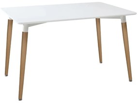 Skandináv stílusú étkezőasztal, 150x80 cm, fehér - SCANDI