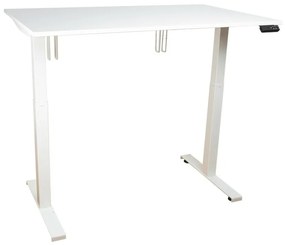 Ergomaster, elektromosan emelhető asztal fehér lábszerkezettel, 160 cm, fehér asztallap