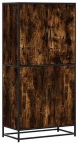 füstös tölgy színű szerelt fa magasszekrény 68 x 35 x 139 cm