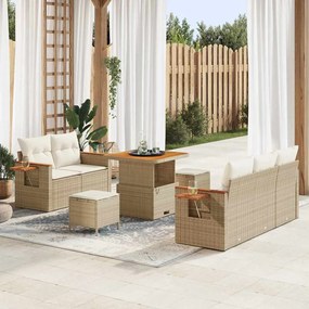Kerti Kanapé Szett 8 pcs bézs és krémszínű 80 x 80 x 71 cm