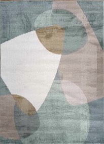 Exkluzív Boho zöld-krém szőnyeg,finom puha sörtékkel 120x160