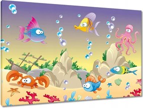 Vászonkép 90x60 A vidám halak víz alatti világa