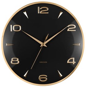 Karlsson 6017BK dizájner falióra, fekete, átmérő:40 cm