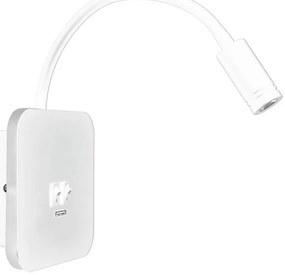 LED flexibilis fali lámpa USB-vel BASE 1xLED/8W + 1xLED/2W/230V fehér