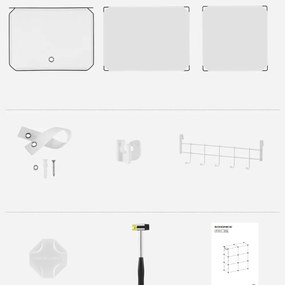 KIMBERLY cipőtároló, 10 rekesz, fehér/átlátszó SongmicsHome