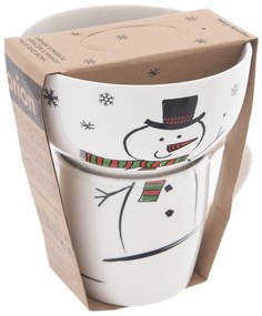 Fehér porcelán bögre és tálka szett karácsonyi mintával 2 db-os 350 ml – Orion