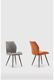 Narancssárga kordbársony étkezőszék szett 2 db-os Adaya – Marckeric