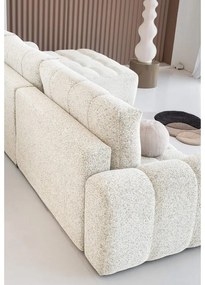 Krémszínű kinyitható tárolóhelyes moduláris sarokkanapé (jobb oldali) Lulu – Miuform