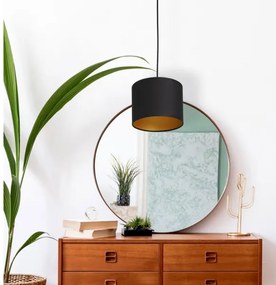 Csillár zsinóron ARDEN 1xE27/60W/230V átmérő 18 cm fekete/arany