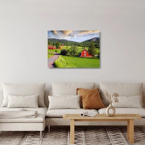 Vidéki kép (üvegen) (70x50 cm)
