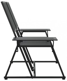 kétszemélyes fekete acél kerti pad 165 cm