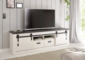 Sherwood széles TV állvány fehér fenyő/antracit