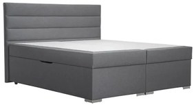 NEW BOLERO kárpitozott ágy 160x200 cm, tárolóhellyel, matracokkal és fedőmatracokkal, szürke