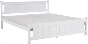 Ágy ágyráccsal, fenyő/fehér, 160x200 LUCAS NEW
