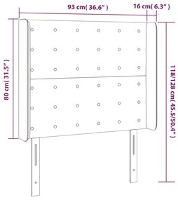 rózsaszín bársony LED-es fejtámla 93x16x118/128 cm