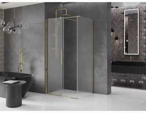 Mexen Velar, zuhanykabin tolóajtóval 130 x 85 cm, 8 mm-es mattüveg, arany fényes, 871-130-085-31-50