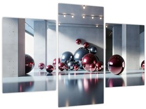 Kép - 3D tér gömbökkel II. (90x60 cm)