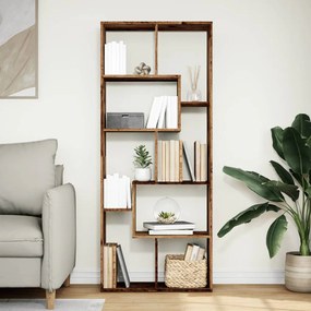 antik fa színű fa térelválasztó könyvespolc 67 x 25 x 161,5 cm