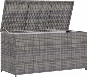 Szürke Polyrattan Kerti Tárolóláda 120 X 50 X 60 Cm
