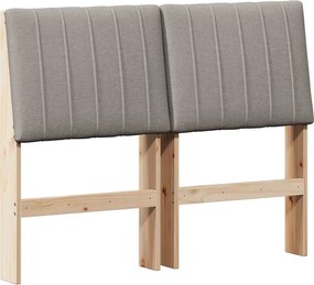 vidaXL Kárpitozott fejtámla Tópszínű 120 cm Tömör fenyőfa