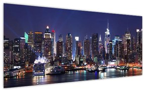 Kép - New York-i felhőkarcolók megvilágítva (120x50 cm)