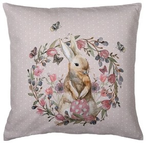 Húsvéti nyuszis pamut Párnahuzat Happy Bunny