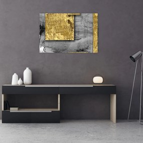 Kép - Arany négyzetek N⁰2 (90x60 cm)