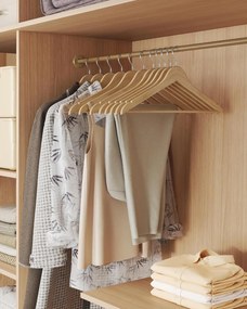 fa vállfa szett, 30 darabos csomag világos bézs színben