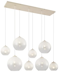 Art Deco függőlámpa bézs színben, fehér üveggel, 8-as - Sandra