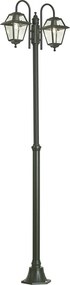Klasszikus kültéri lámpás sötétzöld 235 cm 2-lámpás IP44 - Berta
