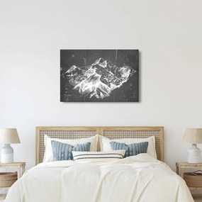Kép - Hegyek illusztrációja (90x60 cm)