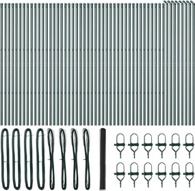 vidaXL Kerítésoszlop Szürke 100 x 1,6 m (36 mm háló) Acél és PVC