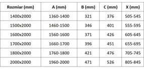 Mexen Velar L Duo, tolózuhanyajtó nyitáshoz 160 cm, 8 mm szürke üveg, króm, 871-160-003-42-01