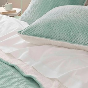 Zöld sherpa steppelt ágytakaró és párnahuzat szett 240x220 cm Mylene – douceur d'intérieur