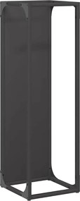 vidaXL fekete hidegen hengerelt acél tűzifatároló 25x25x80 cm