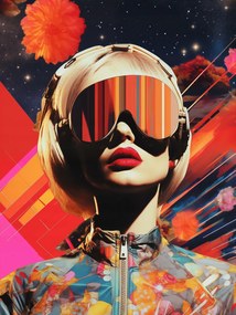 Poszter 15x20cm Retrofuturisztikus Múzsa