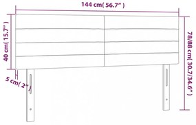 tópszínű szövet LED-es fejtámla 144x5x78/88 cm