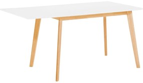 Fehér Étkezőasztal 120-155x80 cm MEDIO Beliani