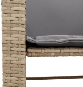 2 személyes bézs polyrattan kerti kanapé asztallal/székkel