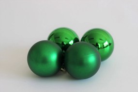 Zöld mű karácsonyi gömbök 10cm 4db