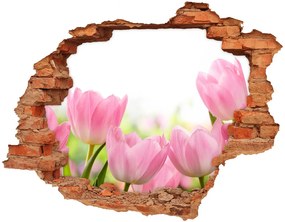 Fali matrica lyuk a falban Rózsaszín tulipánok nd-c-76412458