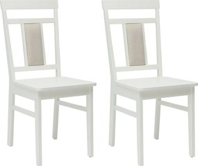 vidaXL Étkezőszék 2 pcs Fehér Tömör Gumi Fa