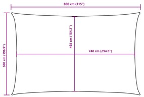 vidaXL terrakotta téglalap alakú oxford-szövet napvitorla 5 x 8 m