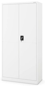 Fém tárolószekrény, DAWID 900 x 1850 x 400 mm, Smart: fehér